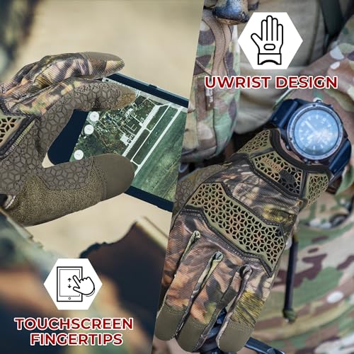 Image of HANDLANDY Work Gloves for Men & Women, Utility Mechanic Working Gloves Touch Screen, Flexible Gardening Gloves for Yard