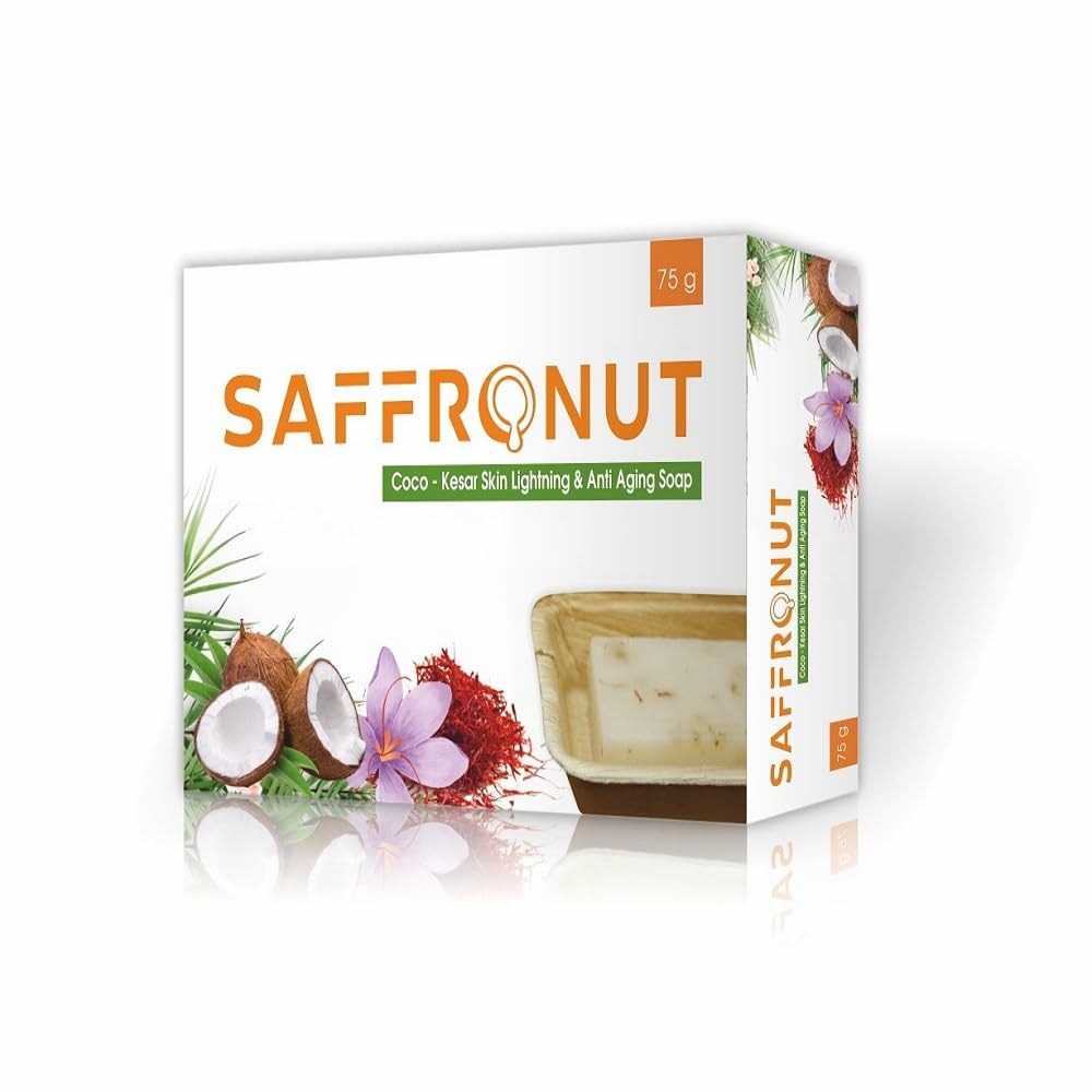 Saffronut skin lightening soap 75g|Skin tightening properties| Deeply Moisturizing & Skin Brightening| Enhances natural glow, Suitable for All Skin Types|