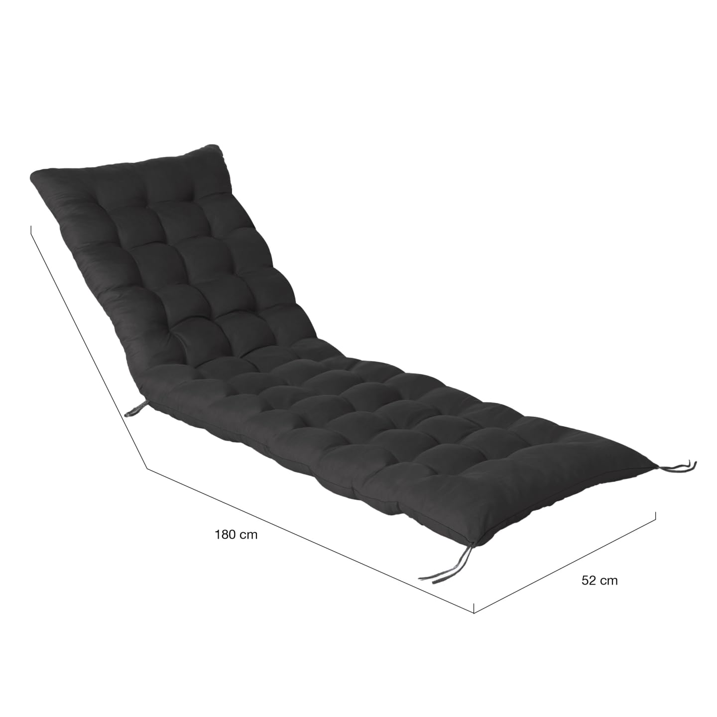 IDMarket - Set di 2 Cuscini universali per Sdraio Adam 180 cm, Nero