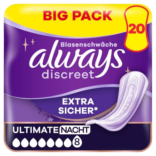 Always Discreet Ultimate Nacht Inkontinenzeinlagen, 20 Stück