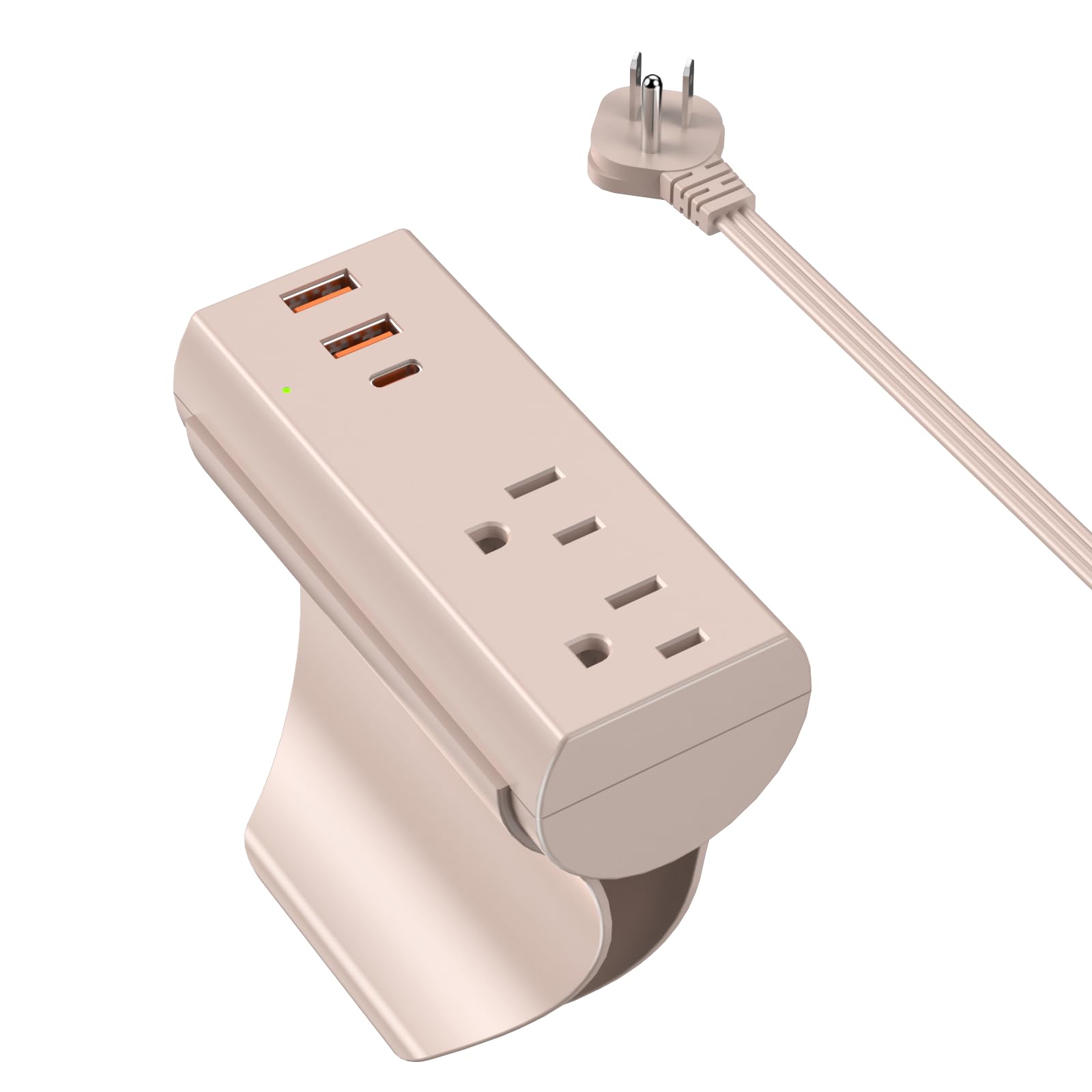 ETL Listed. Furniture Couch Charging Station, Pink Power Strip with 2 Outlets & 3 USB Ports, 10ft Flat Extension Cord for Sofa 1050J