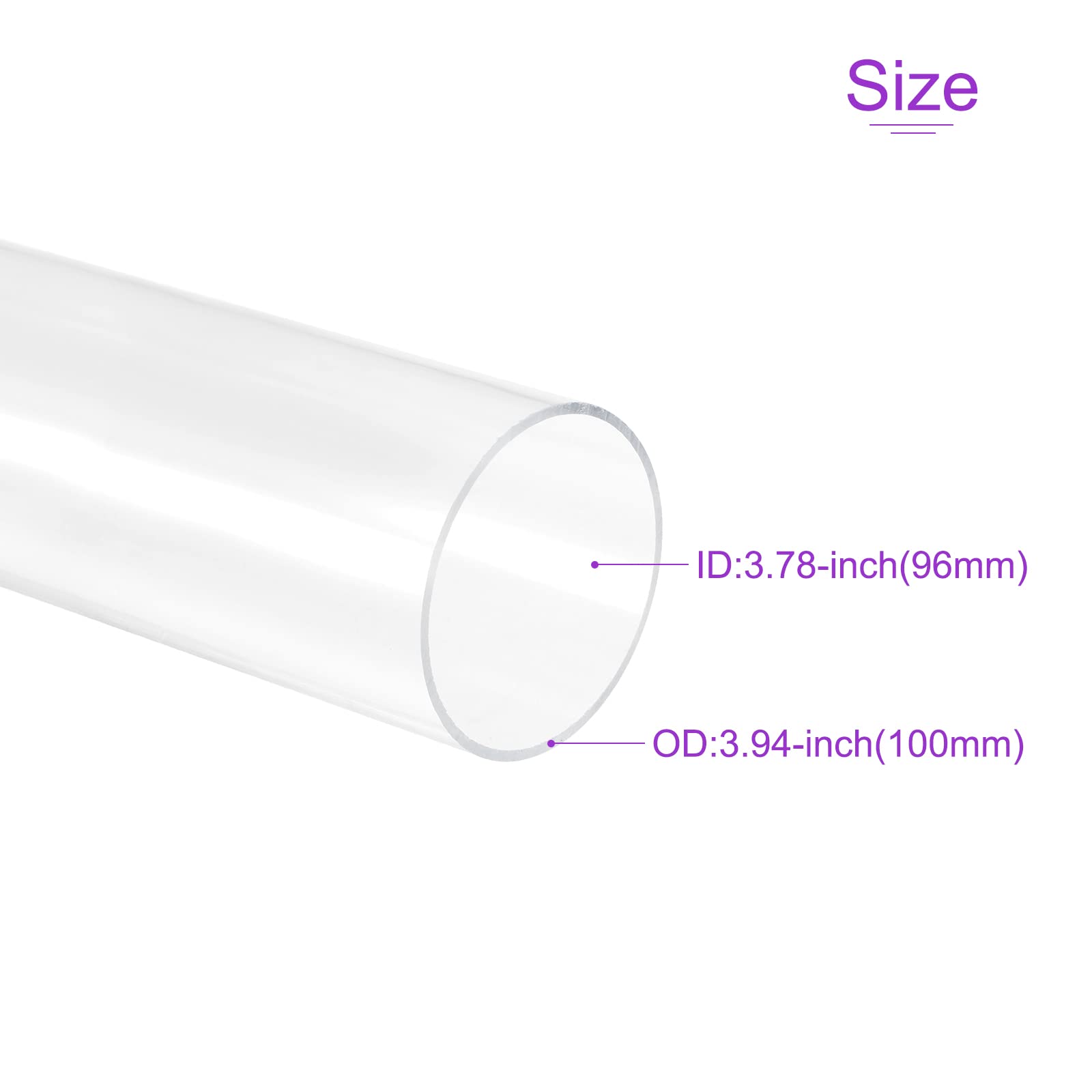 MACHSWON Acryl-Rundrohr 96 X 100 Mm, 15,2 Cm – Transparent, Für Aquarien & Lampen