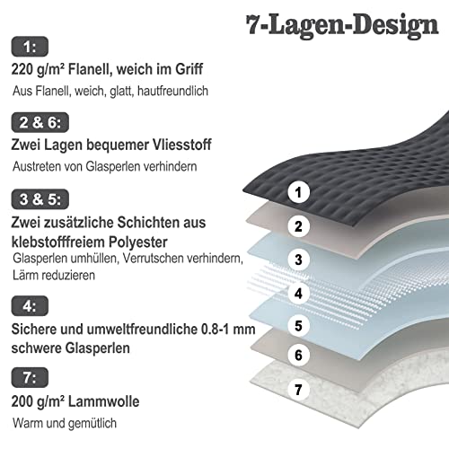 Miniatura 6 de Woltu Manta Con Peso De 7 Kg, Manta Pesada Ansiedad Para Adultos, Manta Sofa Invierno 135x200 Cm, Manta Cama Suave De Franela, Alivio De Estres, Antracita