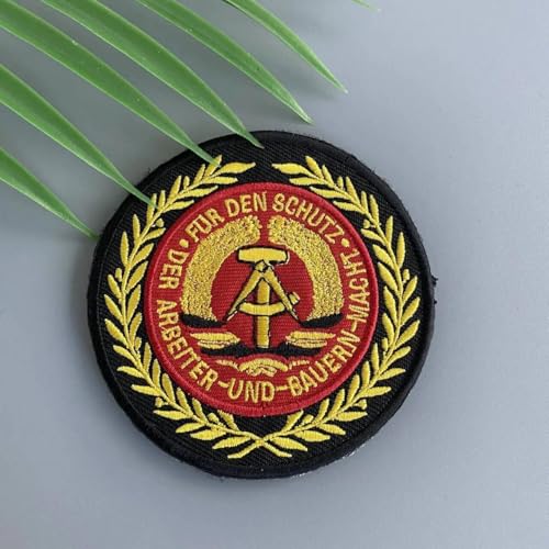 DDR Ostdeutschland  Klett Patch Kampf Militär Moral Bestickter Aufnäher mit Haken- und Flauschbänder DIY Deko Klettpatches für Rucksack Bundeswehr Jacke