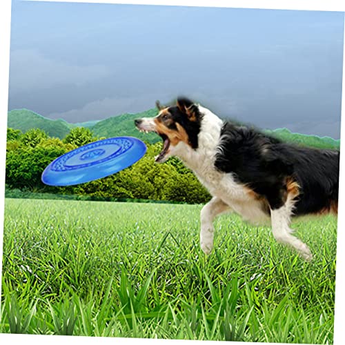 WOONEKY Hundescheibe Wurfscheibe Aus Robustem Kunststoff Mittelgroß Blau Welpenspielzeug Für Apportier Und Trainingsspiele Beschäftigungsspielzeug Für Welpen Und Hunde