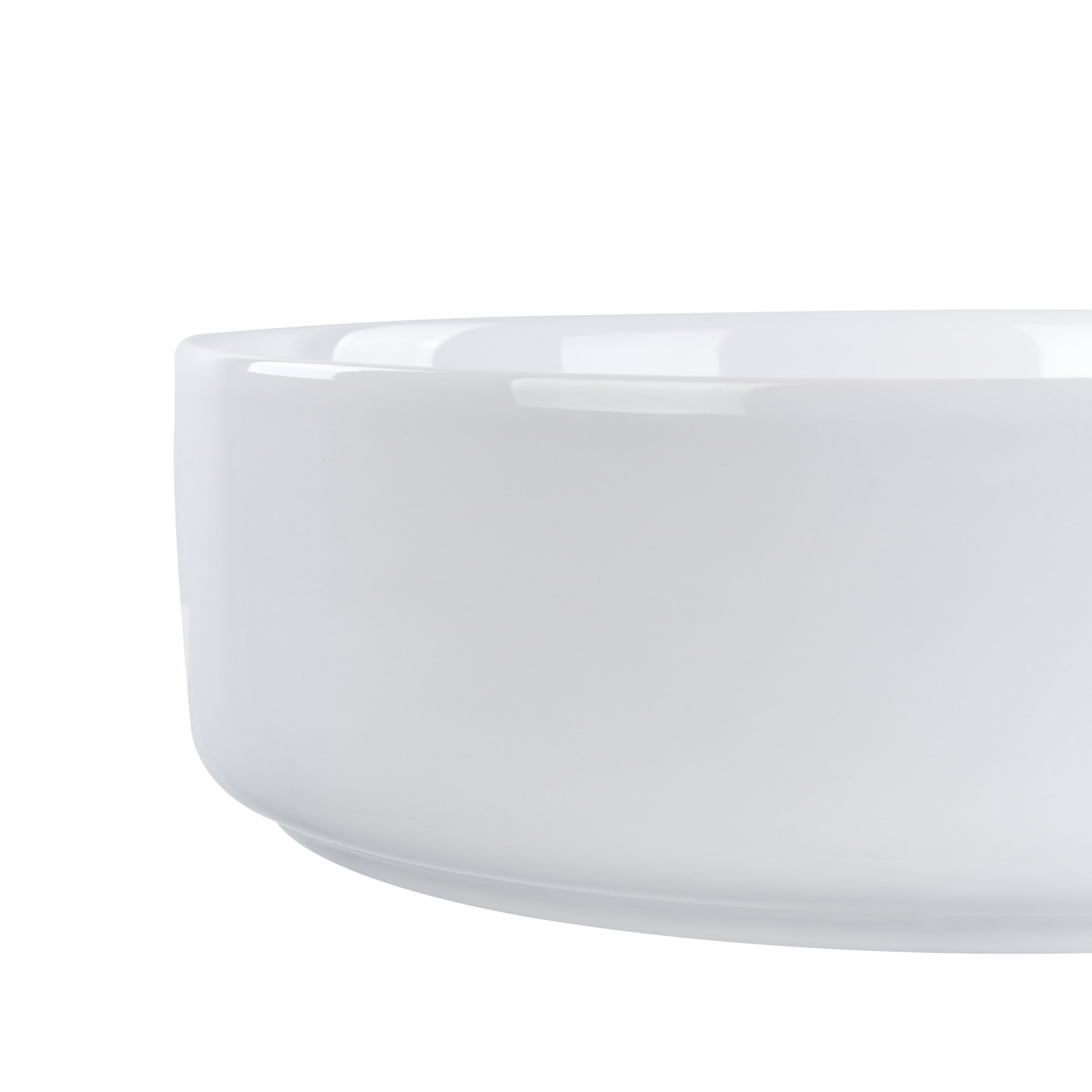 Lavabo de encimera baño cerámica redondo blanco brillante 36 cm Calig