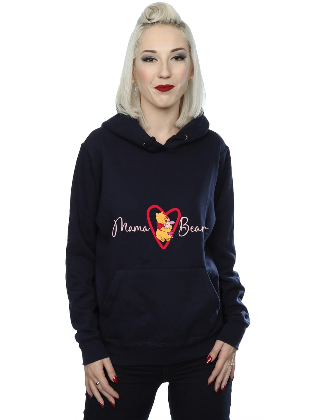 Absolute Cult Women's Navy Blue Disney Winnie The Pooh Mama Bear Hoodie XXXX-Large