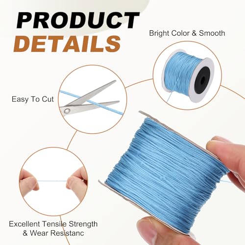 Hilo de nylon de 0.8 mm resistente para tejer pulseras de cuentas y arreglar persianas 4