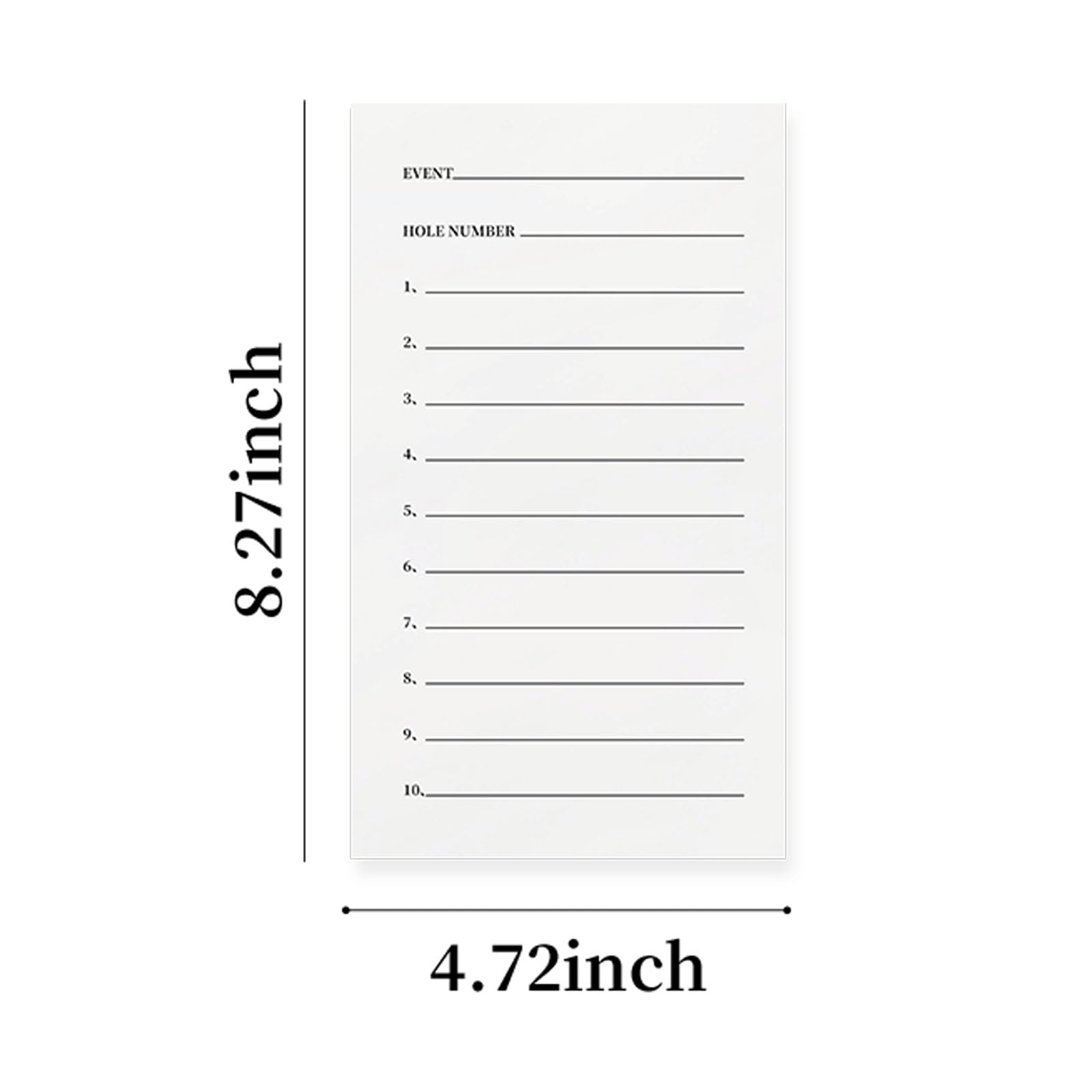 50 Sheets Cards, Closest to The Pin Marker Cards, Golf Metal Proximity Marker Paper