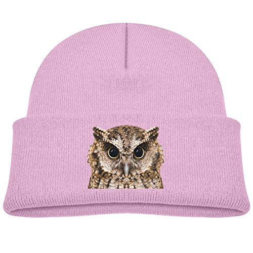 Photo of an Owl in Macro Toddler Infant Skull Cap Beanies Cap Cozy Cotton Warm Hat 0-3T Pink