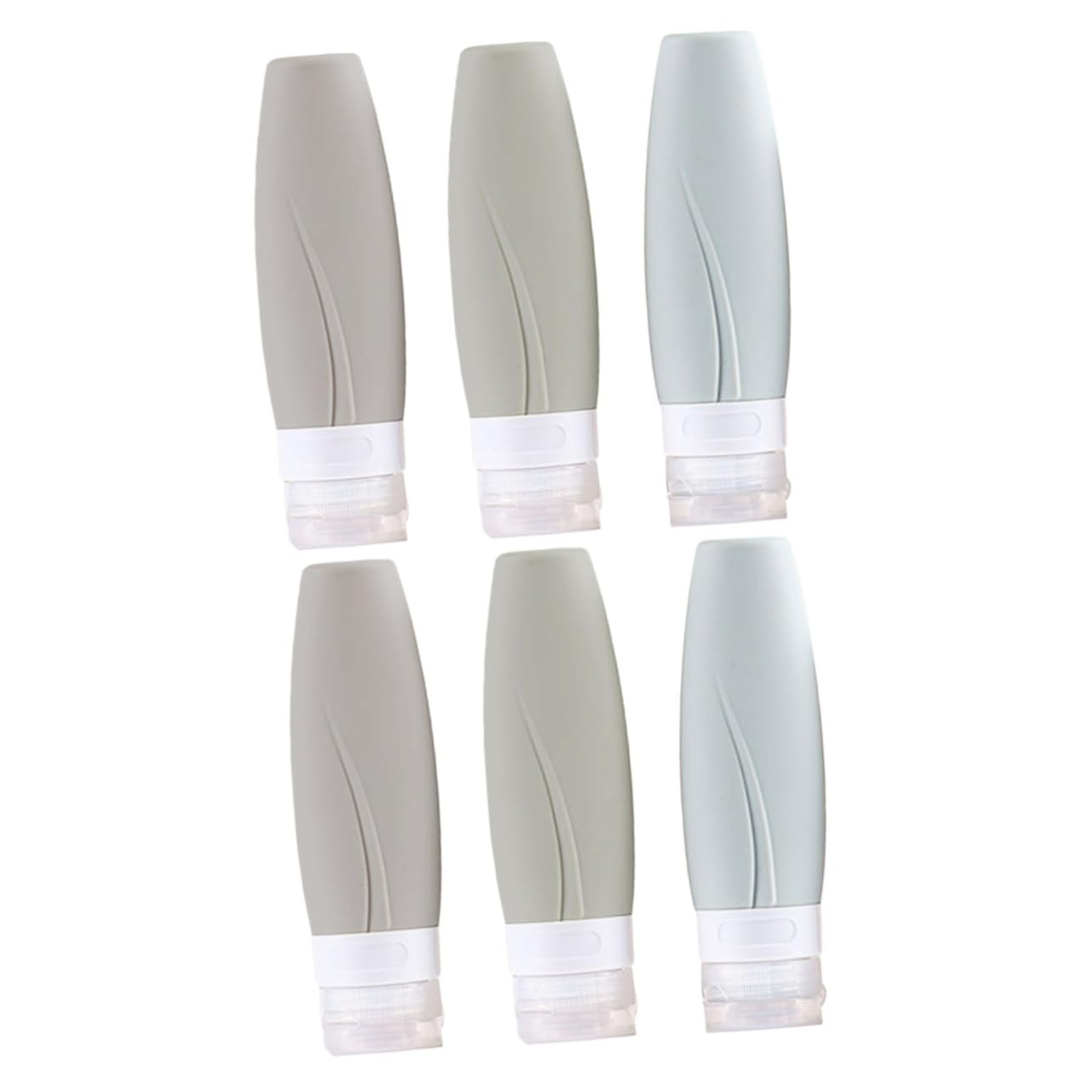 PACKOVE 2 Set Sottovuoto Silicone Per Viaggio Contenitori Riutilizzabili E Portatili Per Cosmetici E Lozioni Con Sacchetto Pvc 3 Pezzi*2
