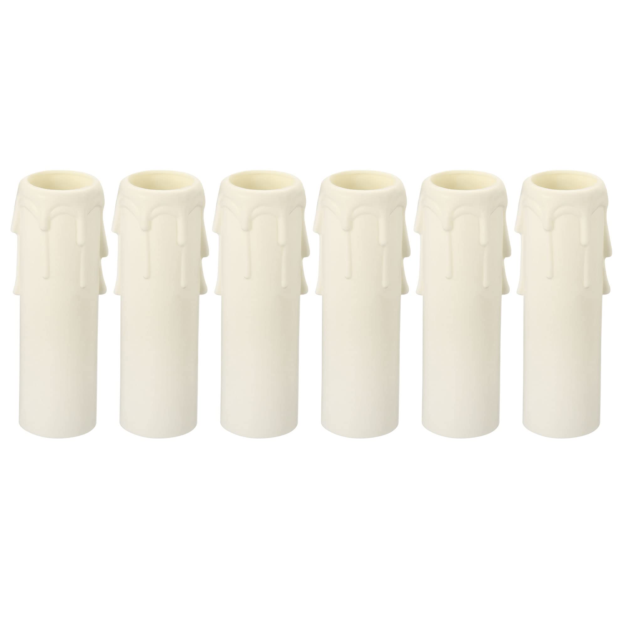 Photo 1 of PATIKIL 30x100mm Candle Socket Covers, 6 Pack Plastic Sleeves Candelabra Base Accessories for European-Style Chandelier, White