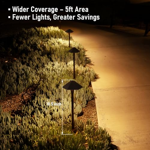 Image of LEONLITE 6-Pack 5CCT Low Voltage LED Pathway Lights, Hexagon Head