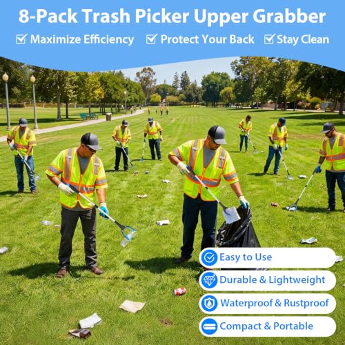 Image of 8 Pack 32 Inch Grabber Reacher Tool, Trash Grabbers, Trash Pickers
