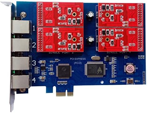 Asterisk FXO Card with 4 FXO Ports,Supports Issabel,Freepbx,AsteriskNow,Dahdi tdm410e,PCI Express (PCI-E) Connector