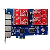 Asterisk FXO Card with 4 FXO Ports,Supports Issabel,Freepbx,AsteriskNow,Dahdi tdm410e,PCI Express (P