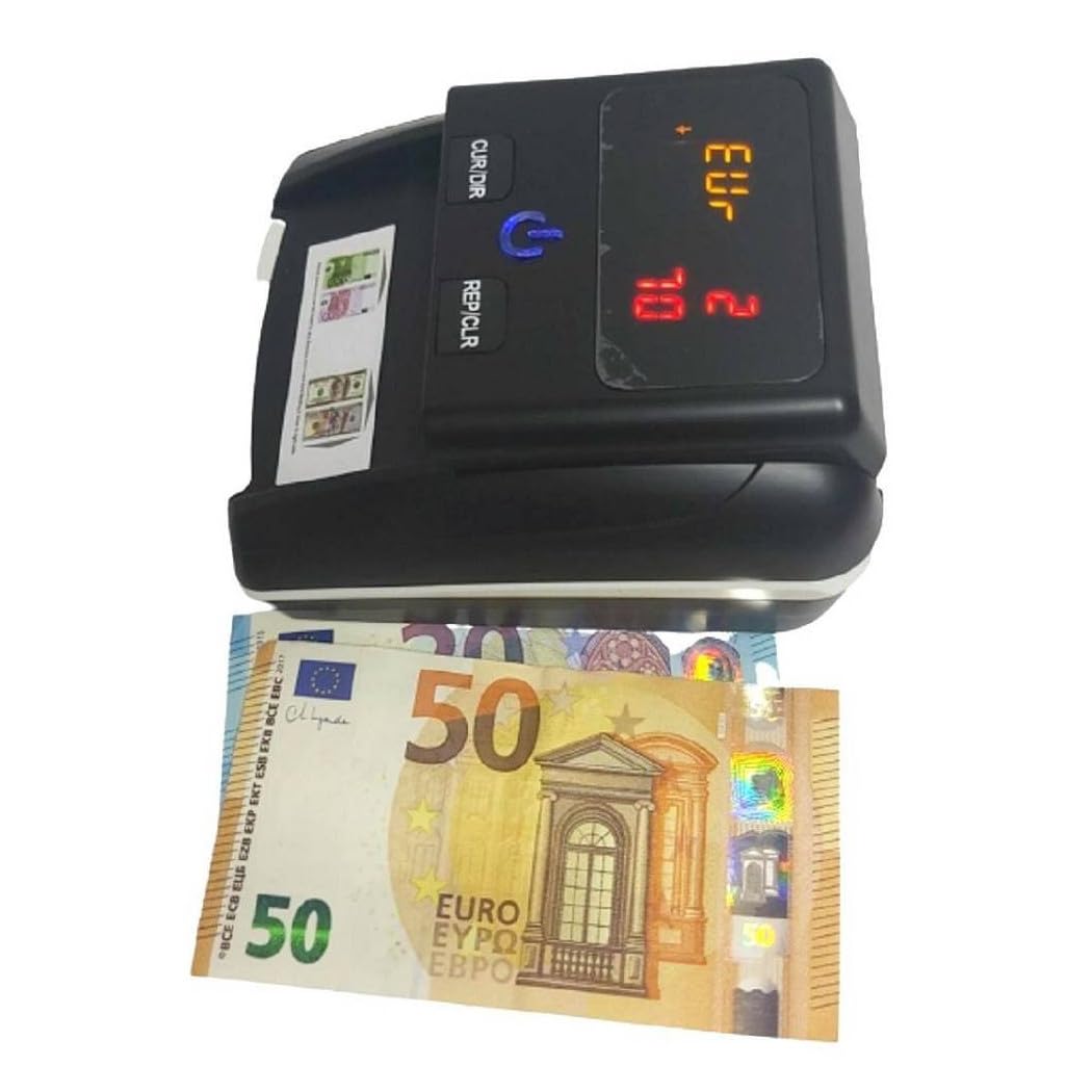 Trade Shop - Rilevatore Conta Banconote False Verifica Soldi Falsi Nero con Batteria al Litio