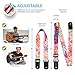 Art Tribute Guitar Strap For Acoustic, Electric and Bass Guitar, Adjustable Pink Woven Guitar Strap W/FREE BONUS 2 Picks + Strap Locks + Strap Button. Gift Set For Men & Women Guitar players