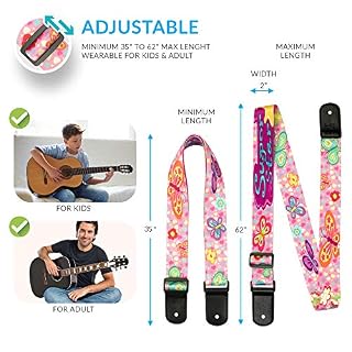 Sangle de guitare de style folk – Lot de cintres de guitare tissés jacquard avec 2 verrous de sangle et 2 médiators… - Les Beatles, Paul McCartney, John Lennon, RIngo Starr, George Harrison Sangle de guitare de style folk - Lot de cintres de guitare tissés jacquard avec 2 verrous de sangle et 2 médiators… – Image 3