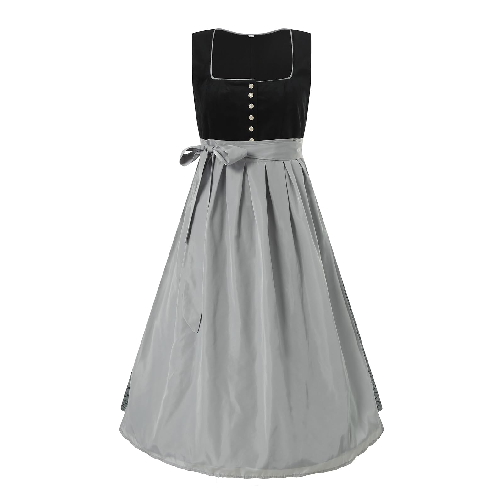 Kleid Dirndl Damen Midi Oktoberfest mit Schürze Geblümt Kleidung Trachtenkleid Trachtenrock Frauen Trachtenmode Besondere Anlässe Reißverschluss Outfit Rüschen Modernem Elegante Mädchen Party
