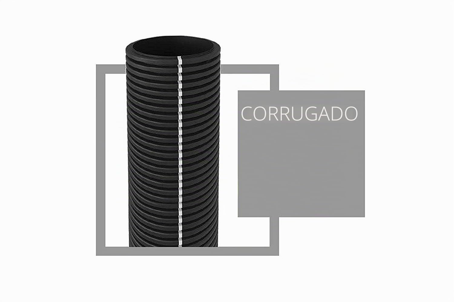 Tubo corrugado de doble capa para instalaciones eléctricas, rollo de 50 metros (Diámetro 40 mm))