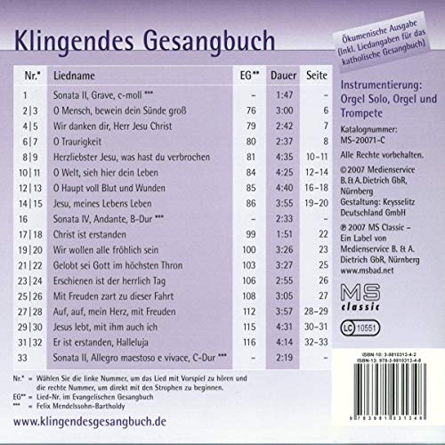 Klingendes Gesangbuch 5 - Passion und Ostern: Begleitsätze zum Mitsingen (inkl. Liederheft). Instrumentierung: Orgel Solo, Orgel und Trompete – vue 2
