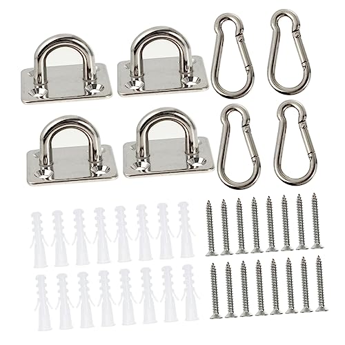STOBAZA Stainless Steel Set of 4 Snap Hooks Screws Heavy Duty for Hammock Fan Light Fixtures
