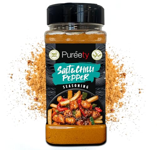 Chinese Salt & Pepper Seasoning 400g Shaker Salt & Chilli Pepper Seasoning for Chips Chicken Wings & Stir Fry Gluten Free No Msg Pureety