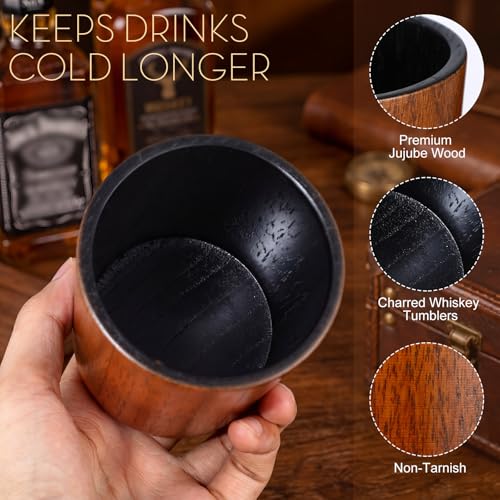 LemonRoad 4 Pcs 15oz Charred Wooden Whiskey Glasses by LemonRoad - Used condition - Image 4