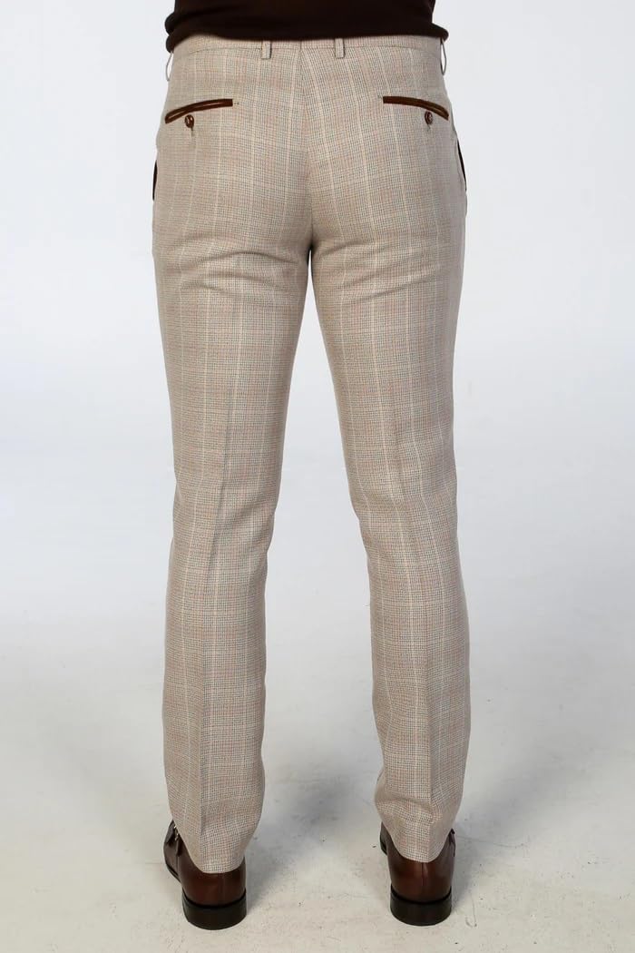 SIRRI Pantalones de Traje a Cuadros Elegantes para Hombre Bodas y Eventos Formales Taille 42