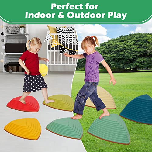 12Pcs Stepping Stones For Kids Anti-Skidding Balance Stepping Stones Set Balance Blocks Indoor & Outdoor Fitness Equipment Promotes Balance Coordination & Strength(Blue) #TOP6