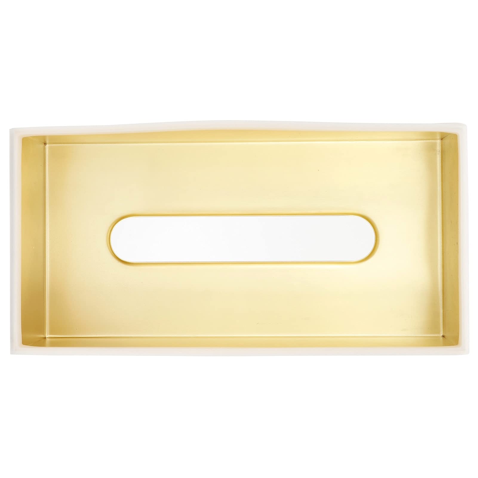 Lot de 2 boîtes à mouchoirs rectangulaires en acier inoxydable doré pour serviettes et lingettes humides pour la maison, le bureau, la salle d'artisanat