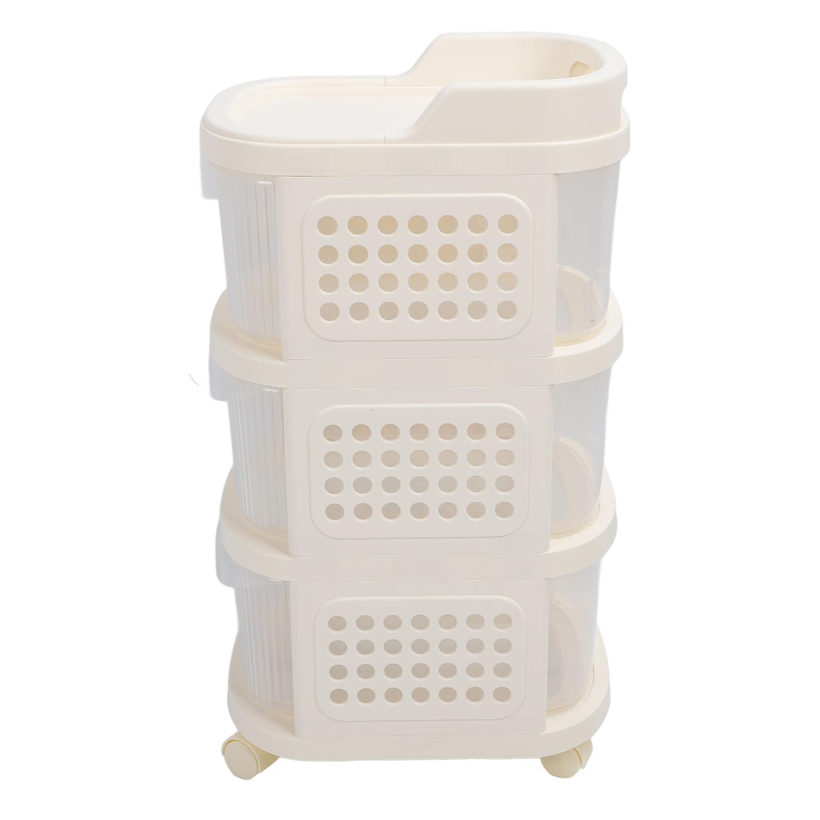 Generic Carro para Cambiar Pañales de bebé de 3 Capas con Ruedas, Organizador Móvil Multifuncional para Artículos Esenciales de Guardería, Material PP Impermeable, 15 X 11,8 X 26,4 Pulgadas
