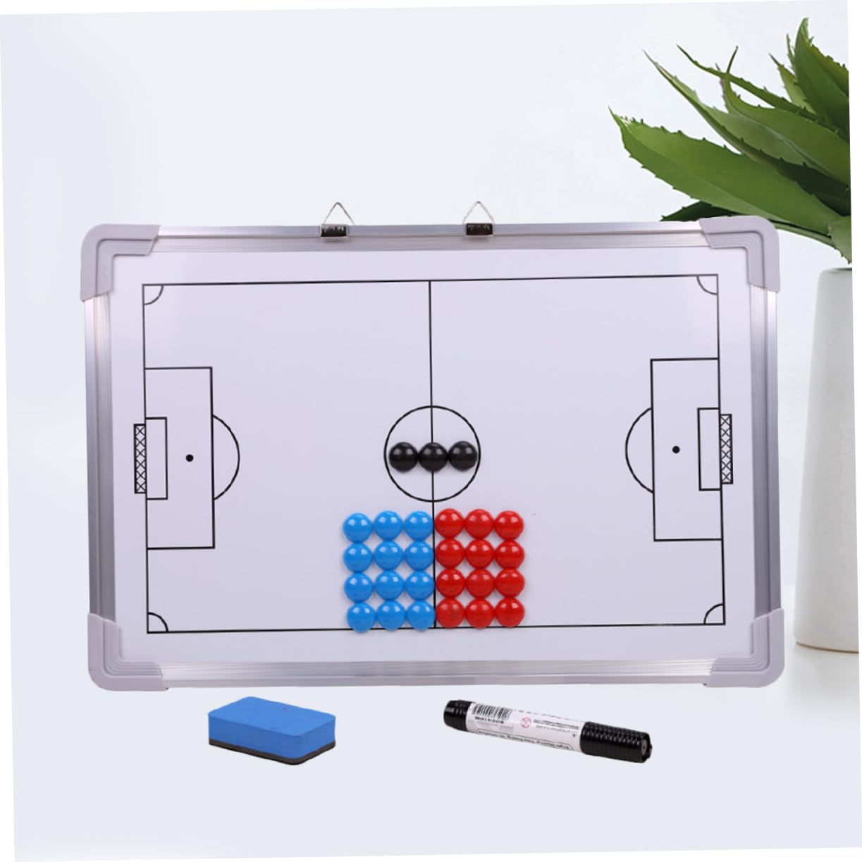 Abaodam 27Pcs Aluminum Alloy Magnetic Football with Magnets Eraser and Marker Wall Mountable Training Aid for Soccer Practice and Strategy Planning