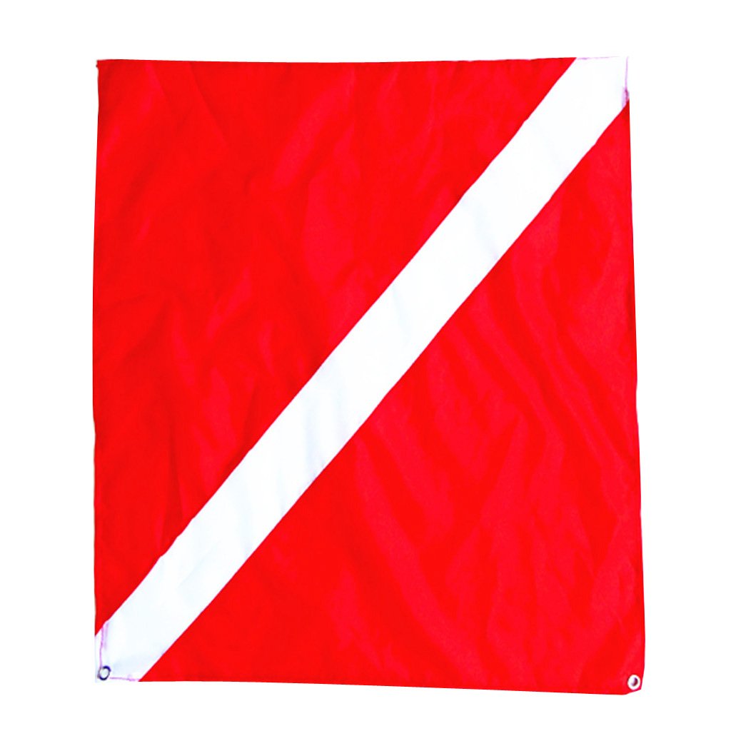 Cyruss Nylon Diver-Down Boat Flag, Red & White Scuba Dive Flag Marker Banner 20x24