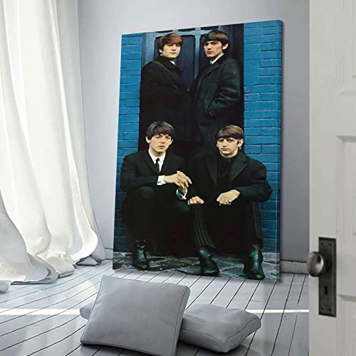 Poster décoratif sur toile pour chambre à coucher et chambre à coucher des Beatles (60 x 90 cm) - Les Beatles, Paul McCartney, John Lennon, RIngo Starr, George Harrison Poster décoratif sur toile pour chambre à coucher et chambre à coucher des Beatles (60 x 90 cm) – Image 4