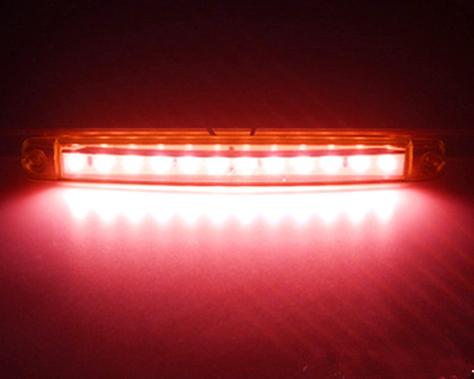 Indicatore luminoso, 10 pezzi Luci laterali per camion a LED 12 Indicatori di direzione laterali SMD Luci di posizione Luci di posizione 24V anteriori posteriori per auto(Rosso)