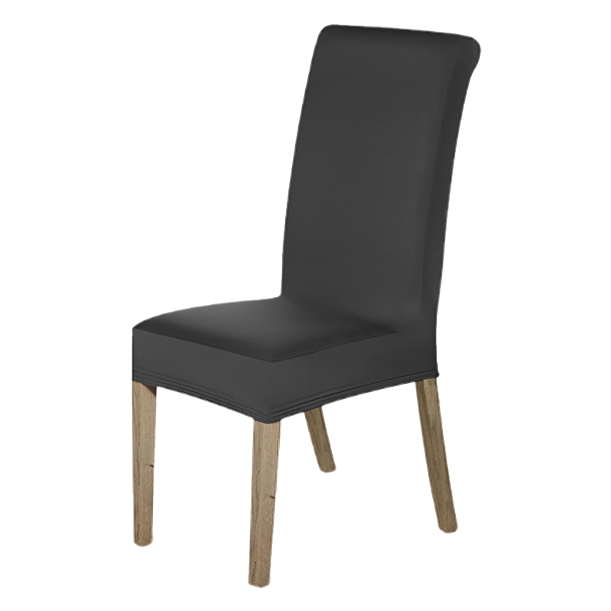 High-Back Chair Covers for Dining Room Chairs – Spandex Stretch, Universal Armless Chair Protective Slipcover, Removable & Washable for Kitchen, Wedding, Party, Banquet & Hotel, Dark Grey, Pack of 4 — image 1