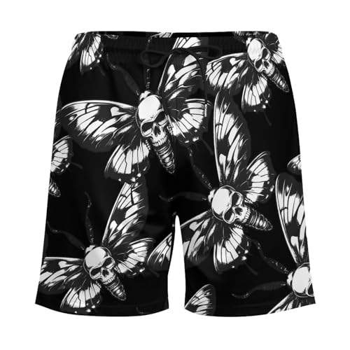 Death's Head Moth Mens Swim Trunks with Compression Liner Quick Dry Board Shorts Bathing Suit4
