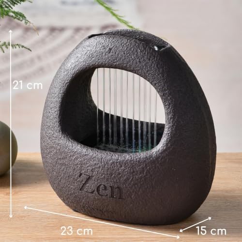 Miniatura 4 de Zen Light Scfr22-B2 - Fuente De Cortina De Lluvia Luminosa Colorida, Decoración De Ambiente Zen Relajante, Fuente De Mesa Decorativa, Idea De Regalo Insólito, Altura 23 Cm