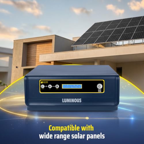 Image of Luminous Single Phase Off-Grid Pure Sine Wave Solar Inverter, MPPT and iSOT Technology, Customized Saving Modes, Supports up to 1000Wp Panels, LCD Display (NXG Pro 1kVA /24V, 3 Years Warranty)