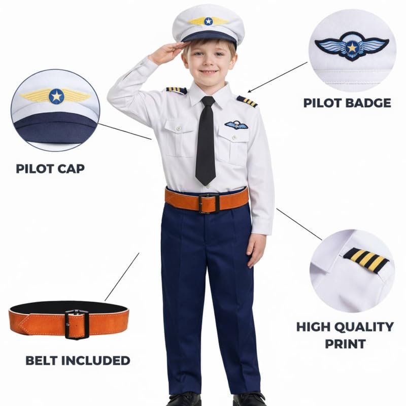 Image of FancyDressWale Community Helper & Career Role Play Costume for Fancy Dress Pilot, Navy, Army, astronaunt, Police Costumes