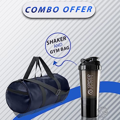Image of Gym Bag Combo for Men ll Gym Bag Bottle Gym & Fitness Kit (Blue, Black)
