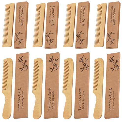 Set de 8 Peines de Bambú Natural para Cabello miniatura 1