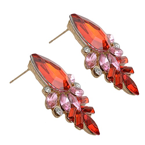Silver Stud Earrings with Clear Crystals