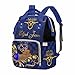 M YESCUSTOM Custom Blue Diaper Bag Backpack Personalized Mommy Nursing Bag with Name Customized Casual Backpack for Travel Birthday Gift