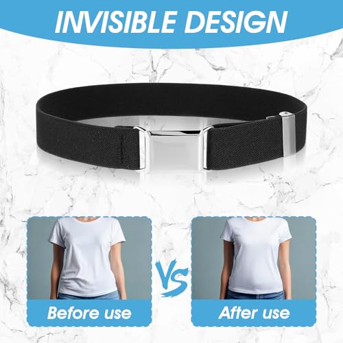 Bremorou Toddler Boy Belt Set Kids Elastic Adjustable Stretch Belt With Silver Square Buckle For Boys Girl Children Pants Uniform Jeans Causal (Black, Silver Gray, Coffee)3
