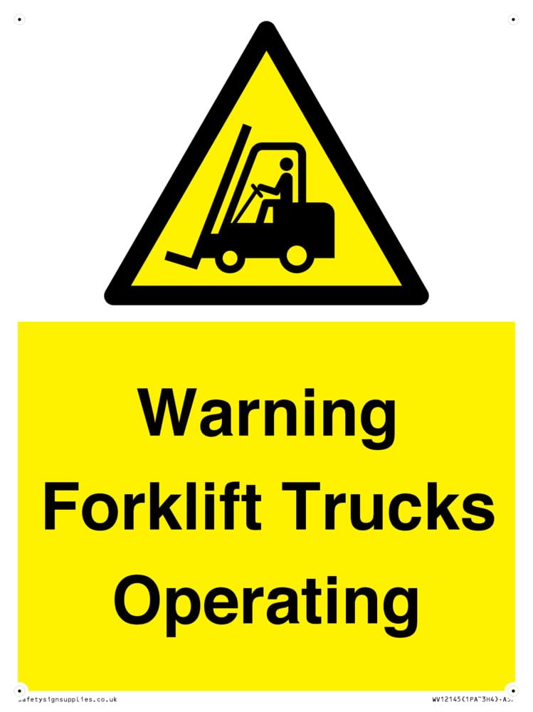 Warning Forklift Trucks Operating Sign - 150x200mm - A5P