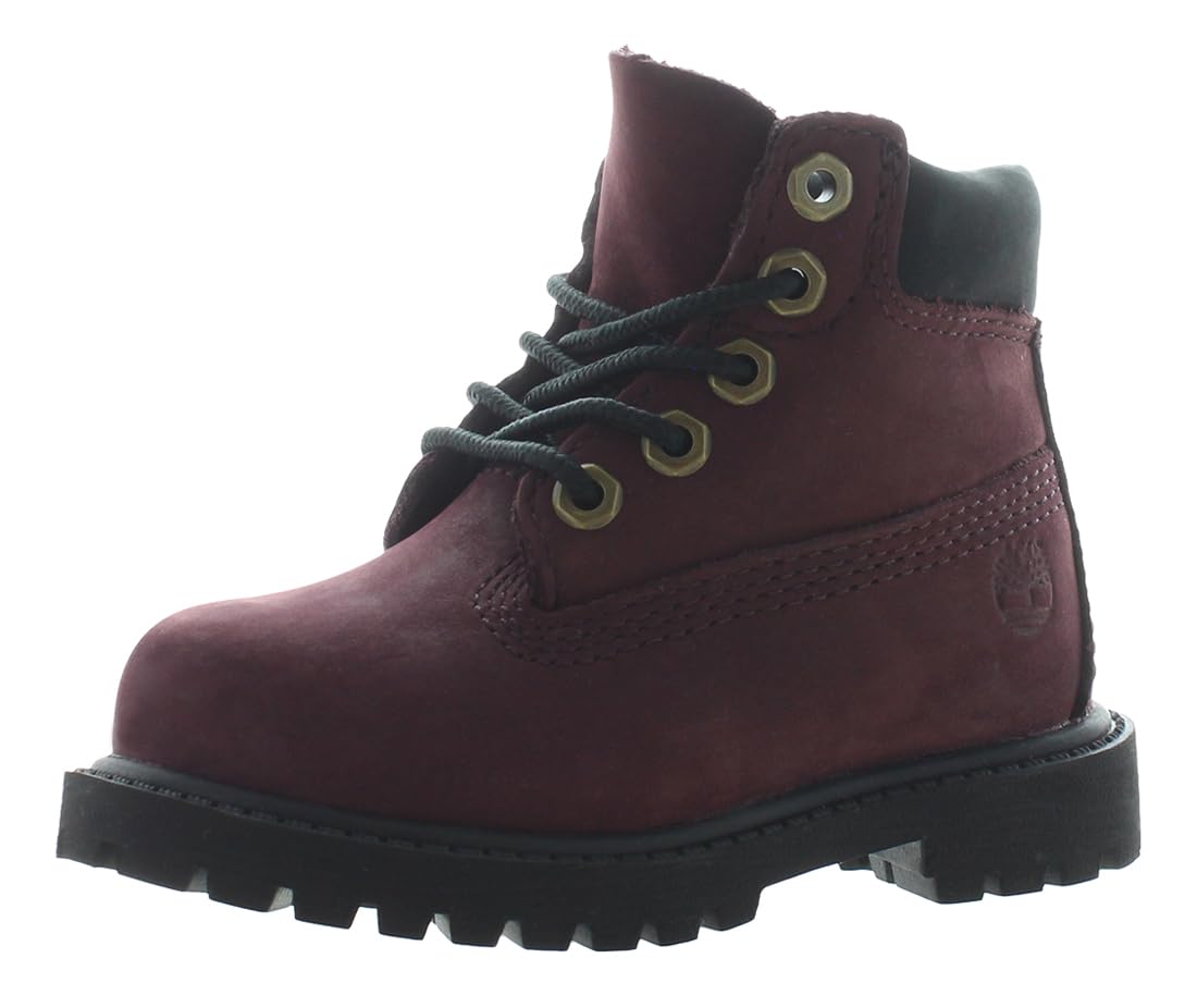 Timberland 6 Inch Premium Infant/Toddler Shoes Size 9, Color: Burgundy Nubuck-Red/True Red