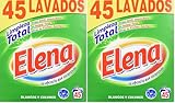 Elena Detergente para lavadora, adecuado para ropa blanca y de color, formato polvo - 42 dosis (Paquete de 2)